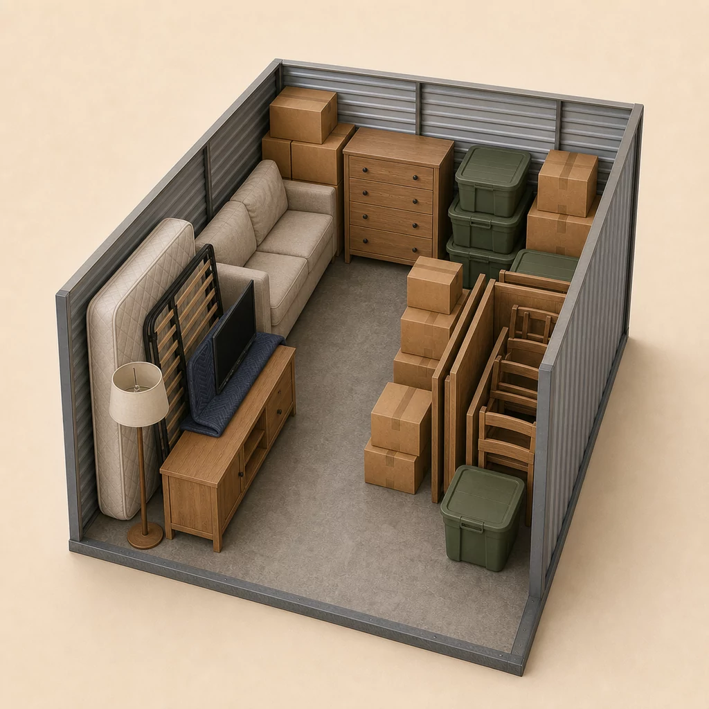 10x10 storage unit size illustration