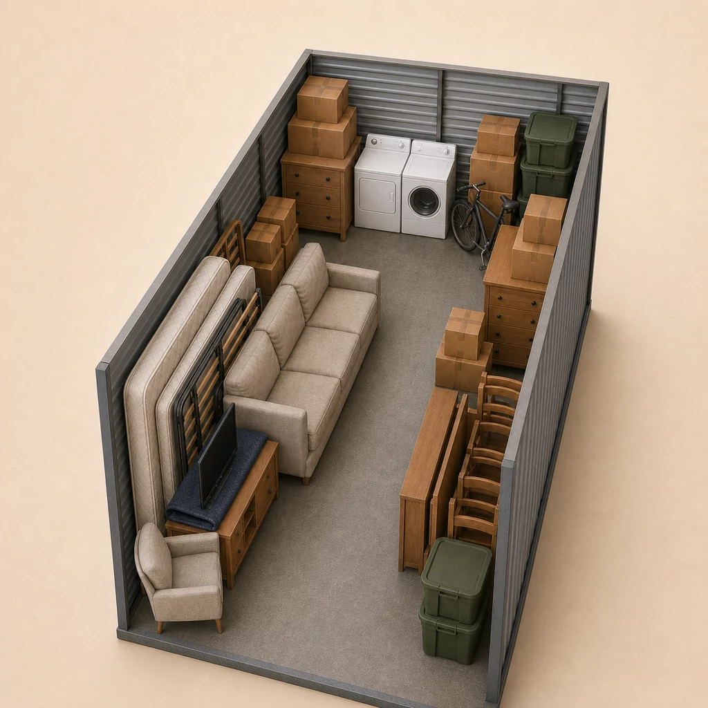 10x15 storage unit size illustration