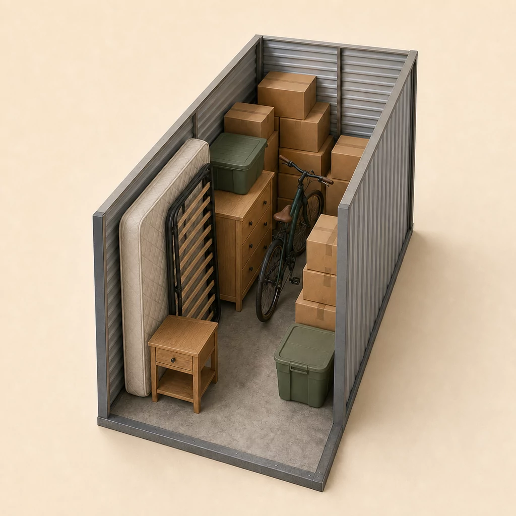 5x10 storage unit size illustration